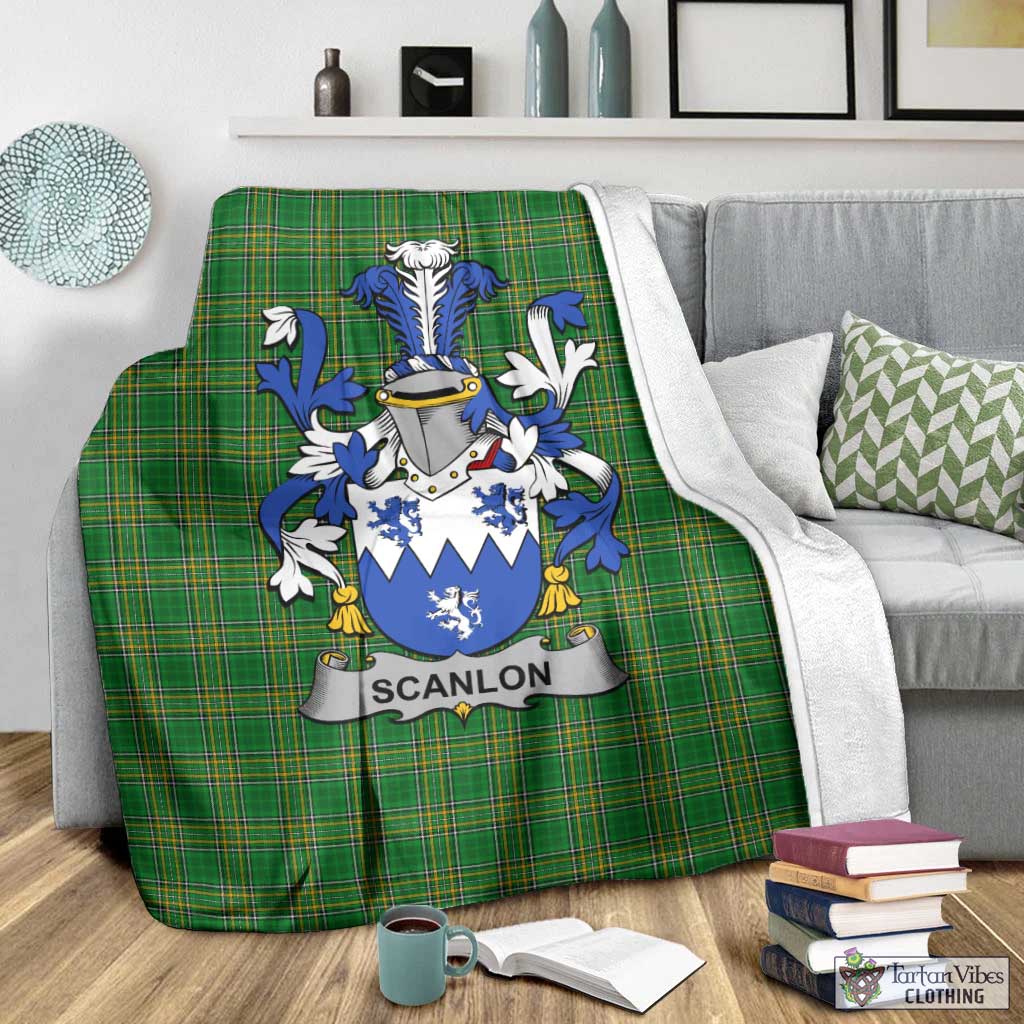 Scanlon Irish Clan Tartan Blanket with Coat of Arms - Tartan Vibes Clothing