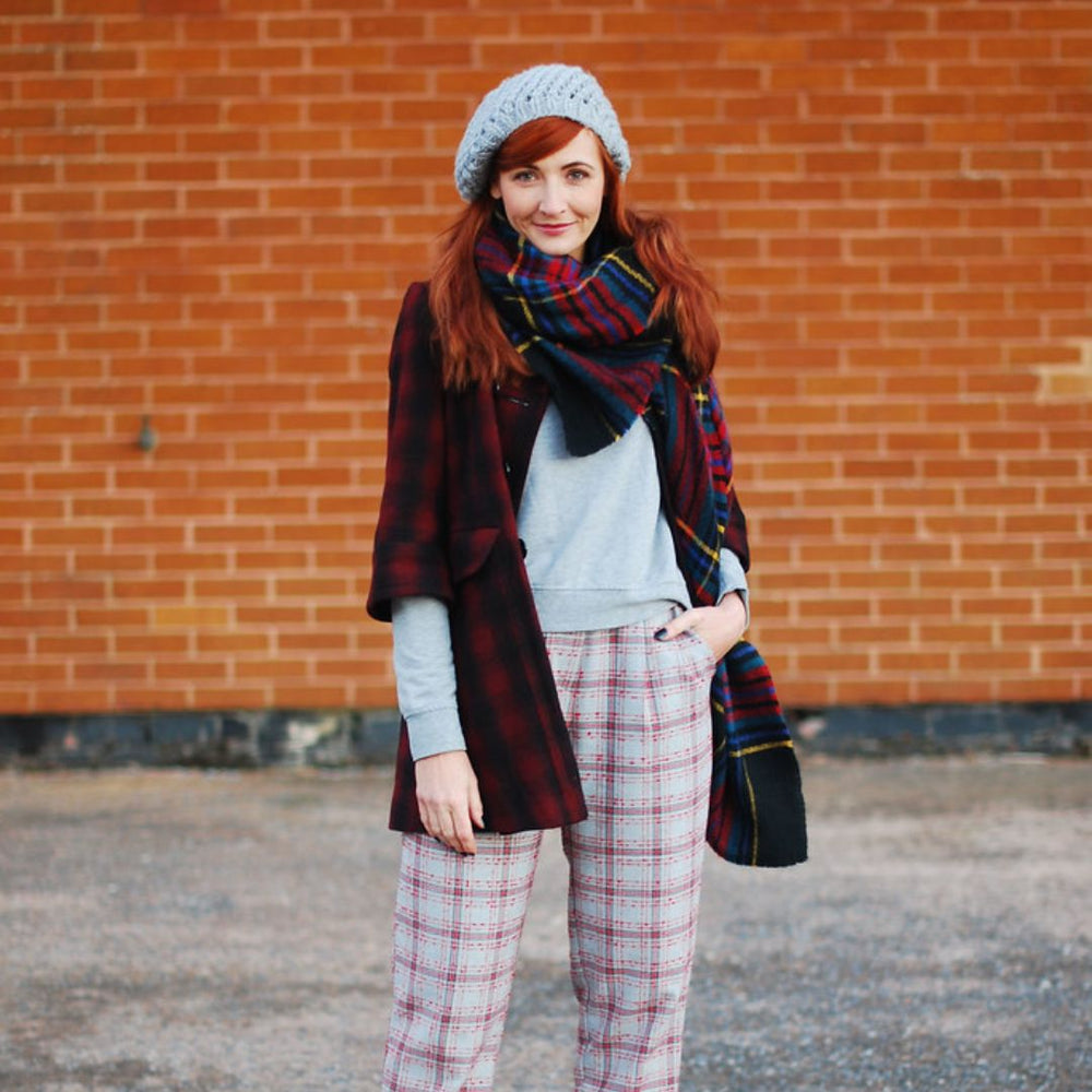 Scarves with Tartan Plaid Pant