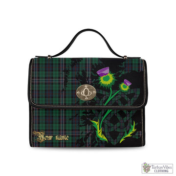 Scotland National Tartan Waterproof Canvas Bag with Scotland Map and Thistle Celtic Accents