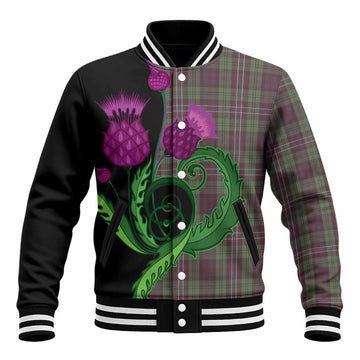 Scotland National Tartan Baseball Jacket Traditional Scottish Thistle