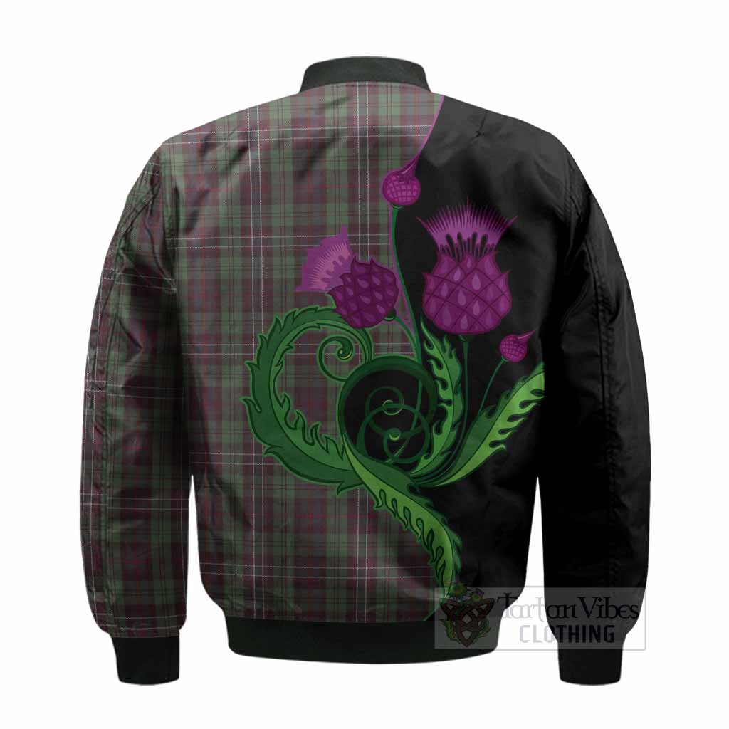 Scotland National Tartan Bomber Jacket Traditional Scottish Thistle