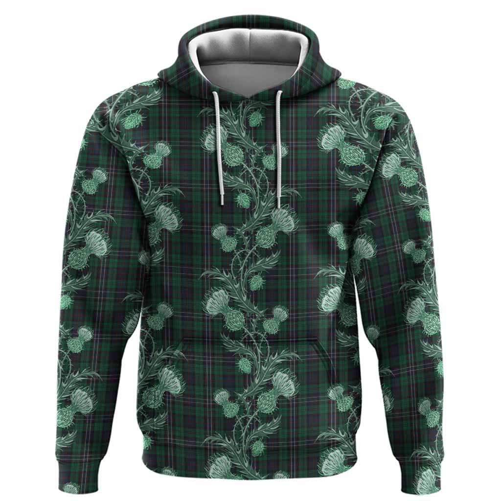 Scotland National Tartan Hoodie Seamless Scottish Thistle Flowers