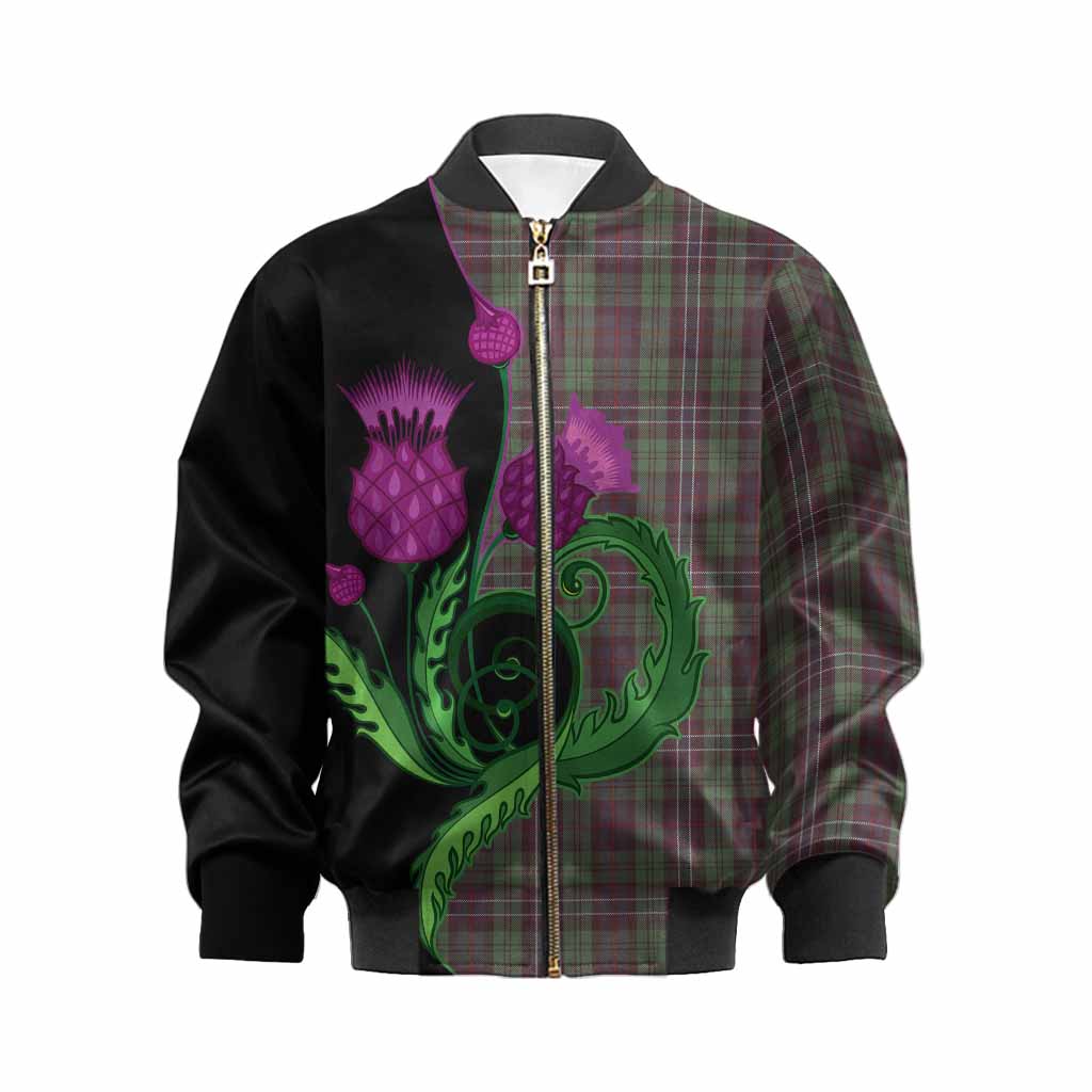 Scotland National Tartan Kid Bomber Jacket Traditional Scottish Thistle