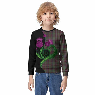 Scotland National Tartan Kid Knitted Sweatshirt Traditional Scottish Thistle