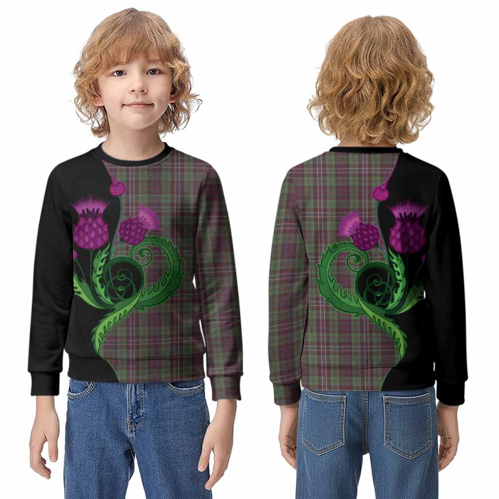 Scotland National Tartan Kid Knitted Sweatshirt Traditional Scottish Thistle