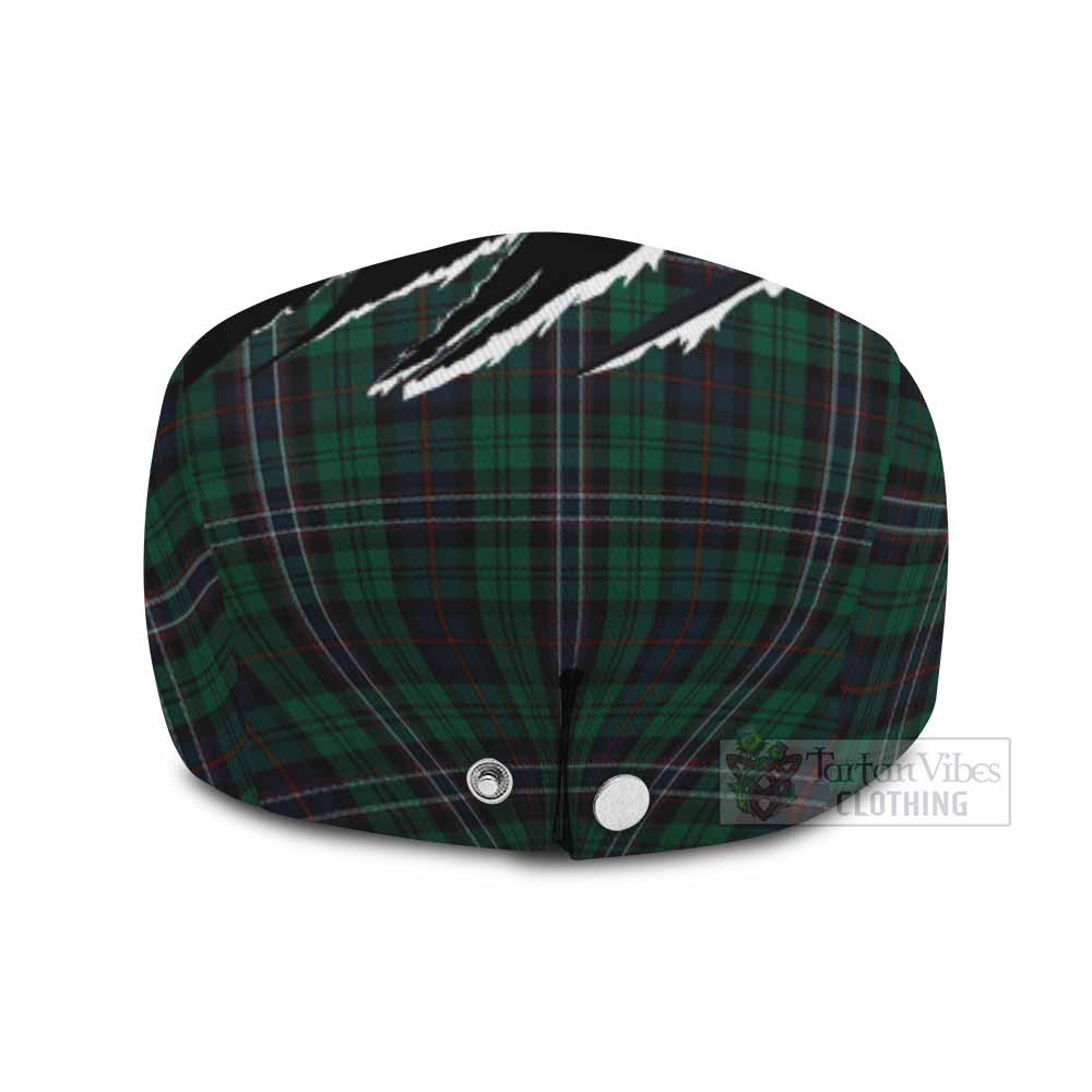 Scotland National Tartan Loch Ness Monster Flat Cap, Jeff Cap Celtic Knot Nessie Art