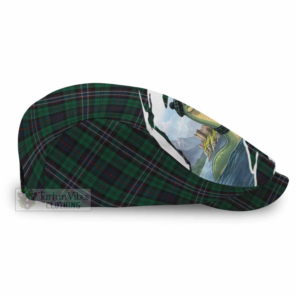 Scotland National Tartan Loch Ness Monster Scottish Heritage Art Flat Cap, Jeff Cap