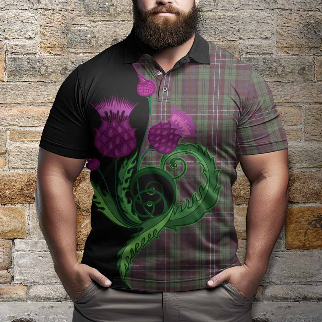 Scotland National Tartan Polo Shirt Traditional Scottish Thistle