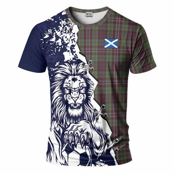 Scotland National Tartan Scottish T-Shirt Angry Lion With Soccer Ball Style