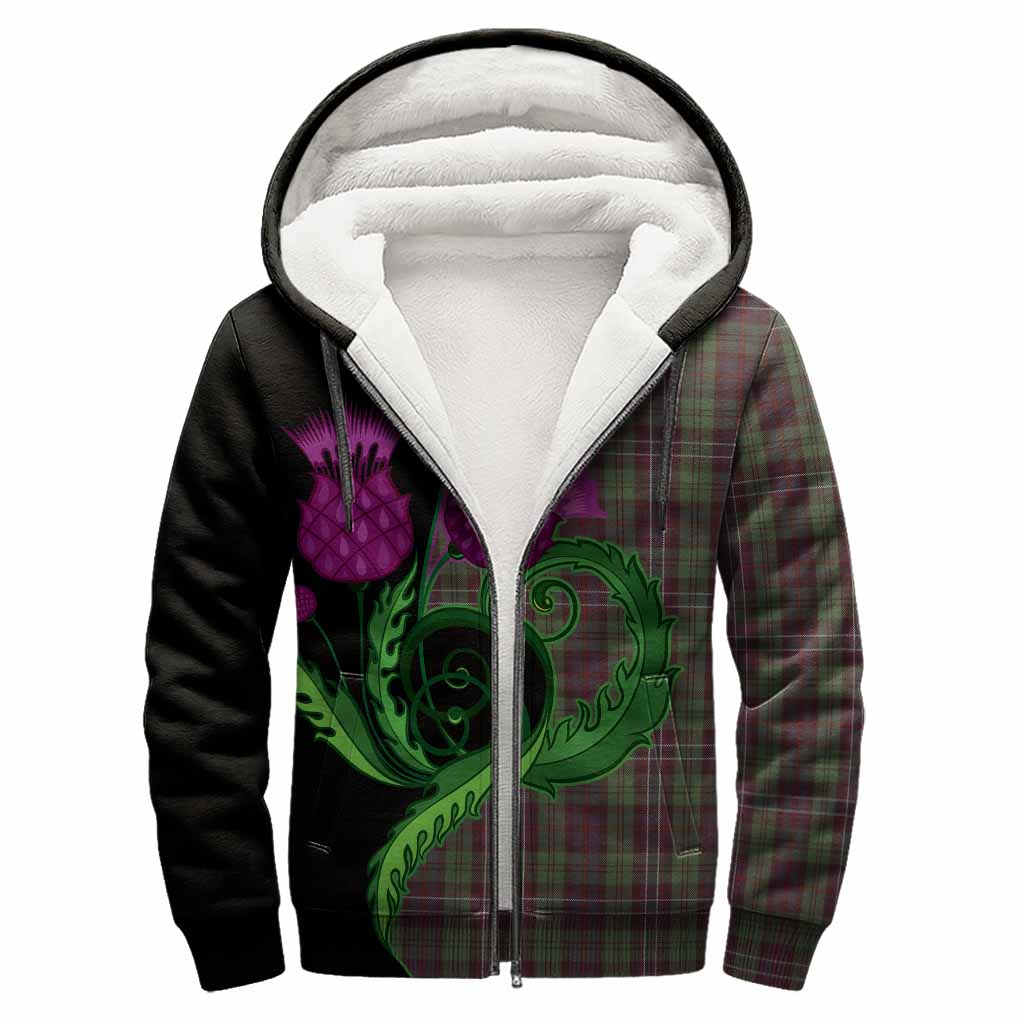 Scotland National Tartan Sherpa Hoodie Traditional Scottish Thistle