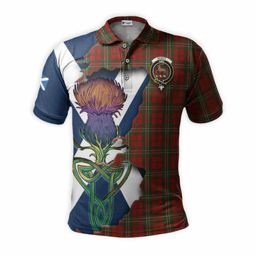 Scott Tartan Family Crest Polo Shirt Scottish Thistle Celtic Inspired