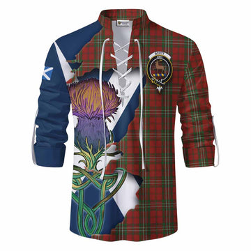 Tartan Vibes Clothing Scott Tartan Family Crest Ghillie Kilt Shirt Scottish Thistle Celtic Inspired