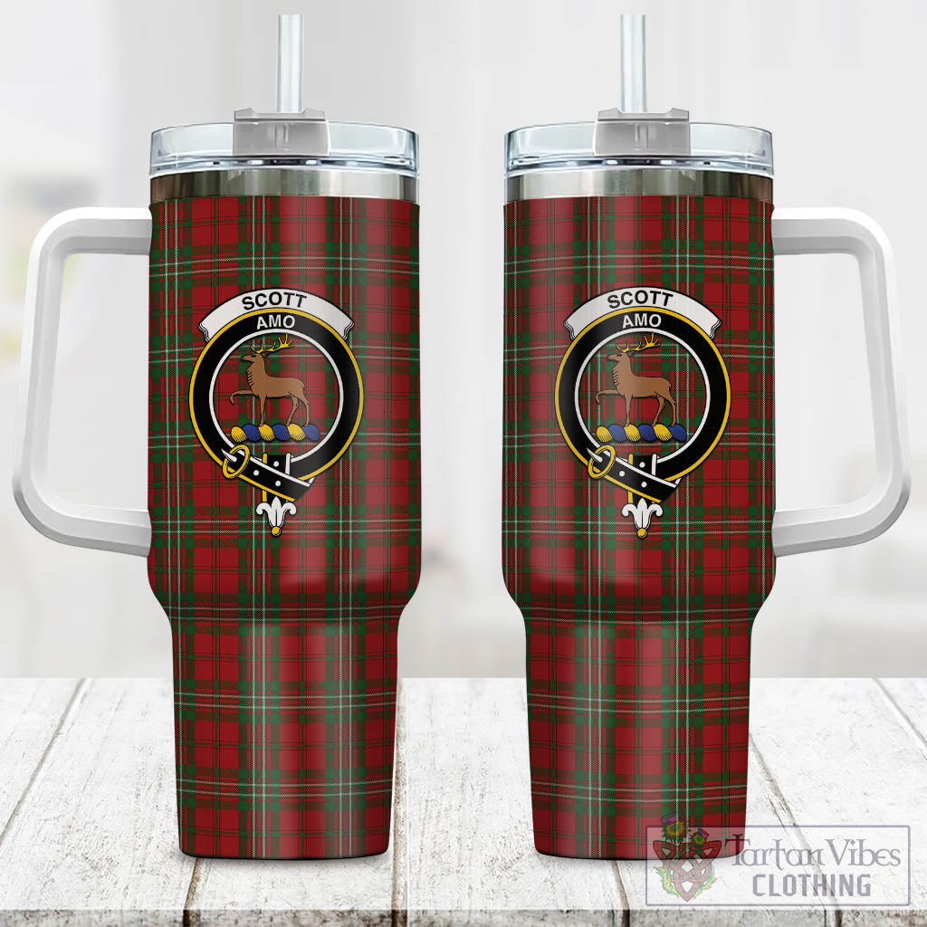 Tartan Vibes Clothing Scott Tartan and Family Crest Tumbler with Handle