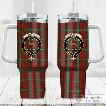 Tartan Vibes Clothing Scott Tartan and Family Crest Tumbler with Handle