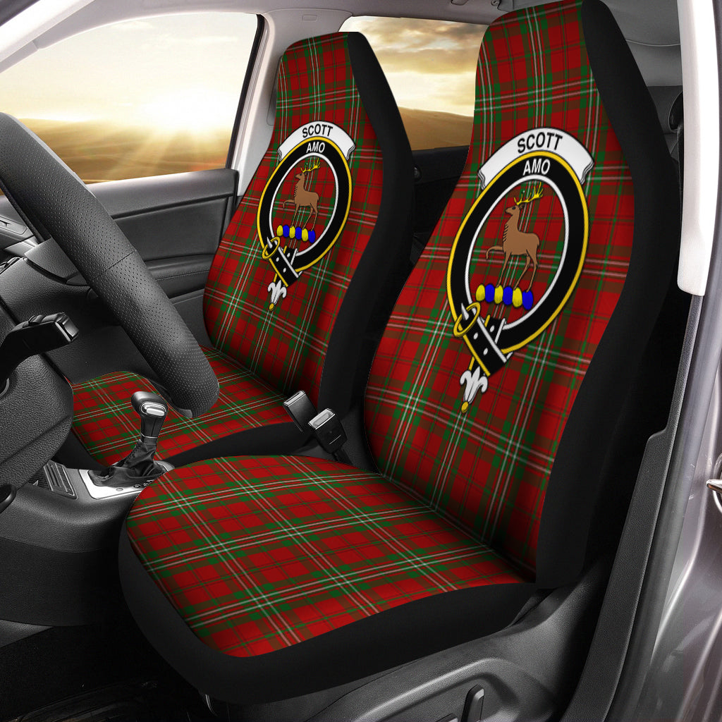 Scott Tartan Car Seat Cover with Family Crest One Size - Tartanvibesclothing