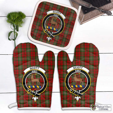 Scott Tartan Combo Oven Mitt & Pot-Holder with Family Crest Combo 1 Oven Mitt & 1 Pot-Holder White - Tartan Vibes Clothing