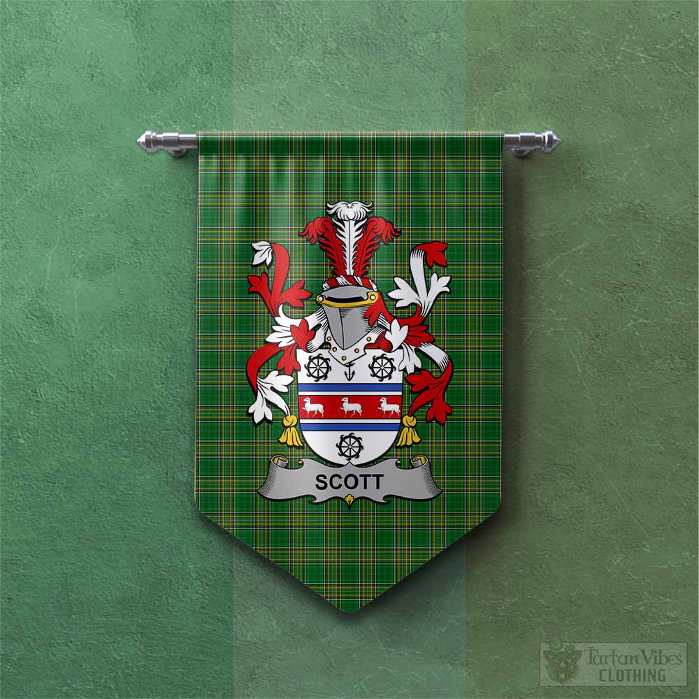 Scott Irish Clan Tartan Gonfalon, Tartan Banner with Coat of Arms Chevron - Tartan Vibes Clothing