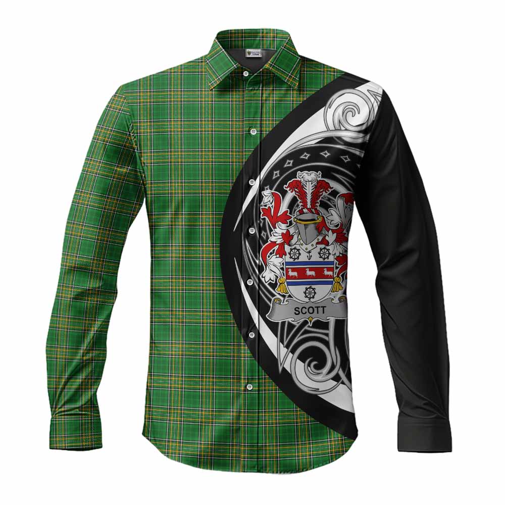 Scott Irish Clan Long Sleeve Button Shirt Celtic Circle Style Men's Shirt S - Tartan Vibes Clothing