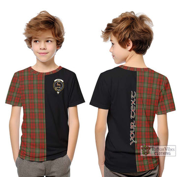 Scott Tartan Kid T-Shirt with Family Crest and Half Of Me Style