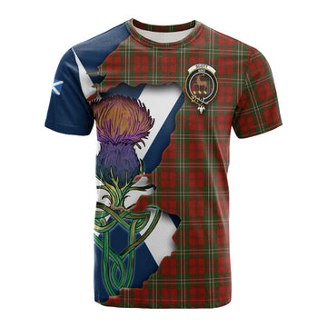 Tartan Vibes Clothing Scott Tartan Family Crest Cotton T-shirt Scottish Thistle Celtic Inspired