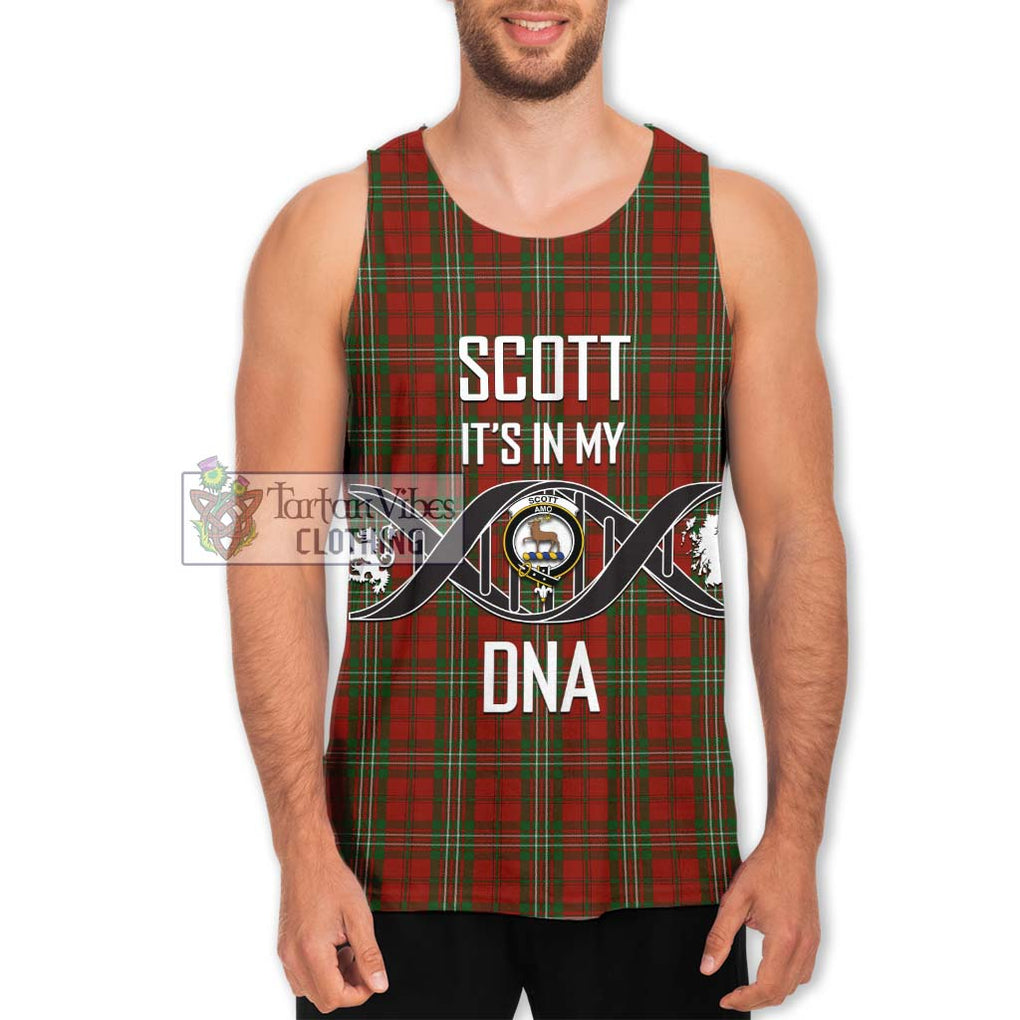 Scott Tartan Men's Tank Top with Family Crest DNA In Me Style Men - Tartanvibesclothing Shop