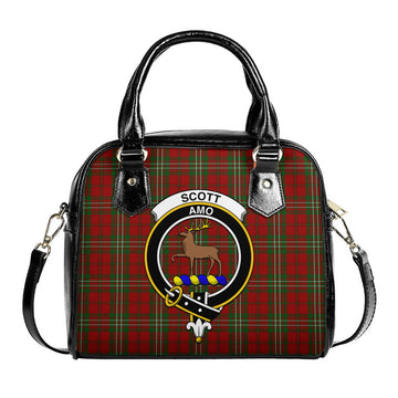 Scott Tartan Shoulder Handbags with Family Crest