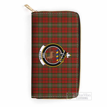 Scott Tartan Women's Leather Wallet with Family Crest