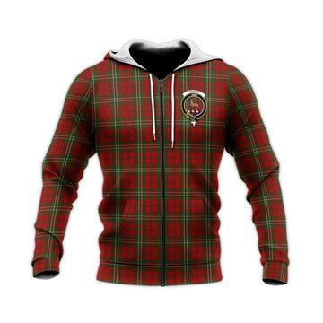 Scott Tartan Knitted Hoodie with Family Crest