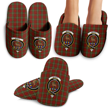 Scott Tartan Home Slippers with Family Crest