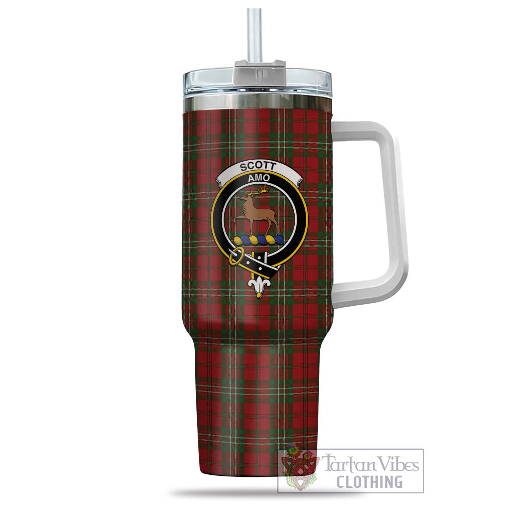 Tartan Vibes Clothing Scott Tartan and Family Crest Tumbler with Handle
