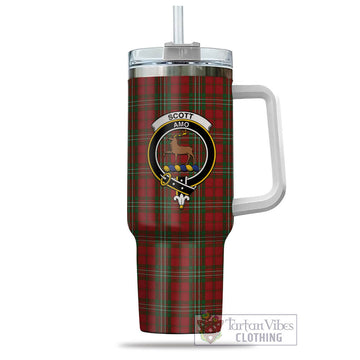 Tartan Vibes Clothing Scott Tartan and Family Crest Tumbler with Handle