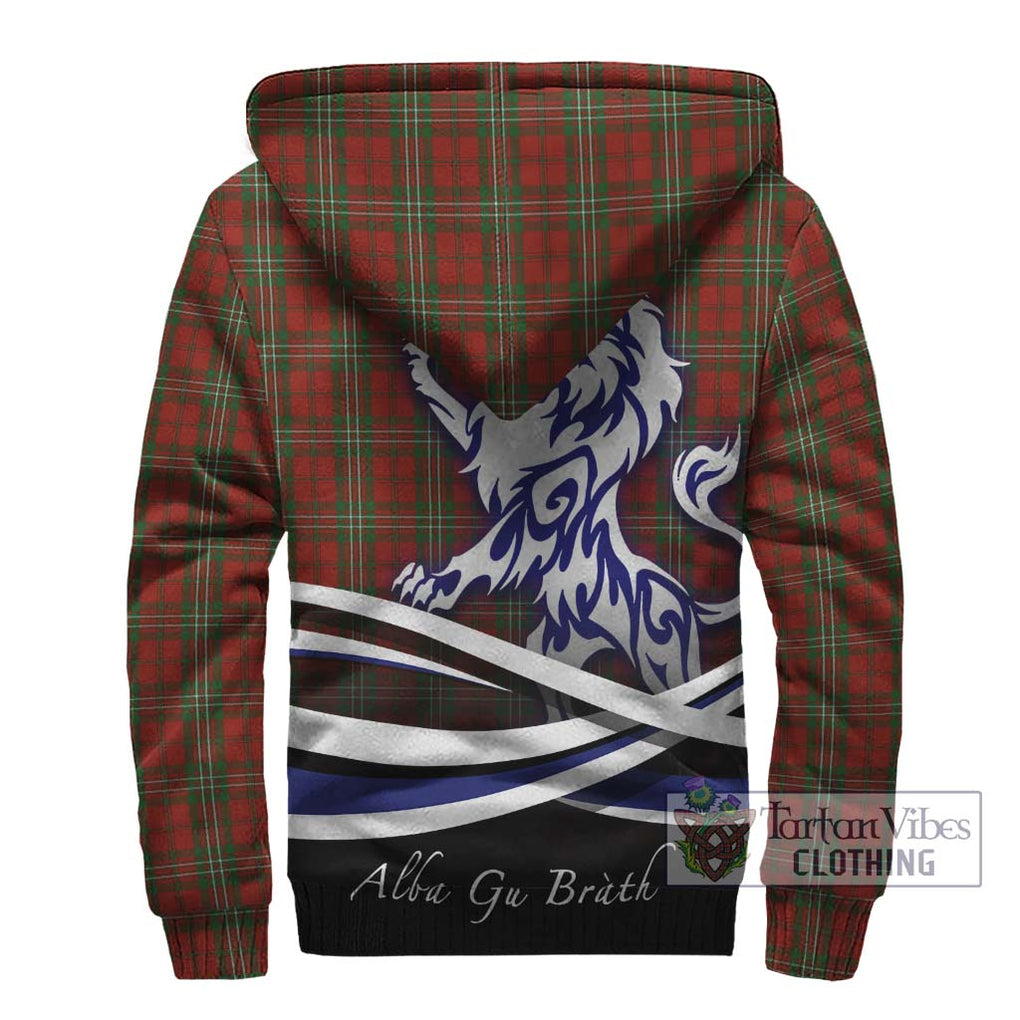 Scott Tartan Sherpa Hoodie with Alba Gu Brath Regal Lion Emblem - Tartanvibesclothing Shop