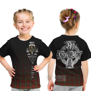 Scott Tartan Kid T-Shirt Featuring Alba Gu Brath Family Crest Celtic Inspired