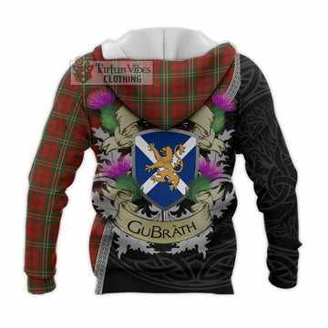 Scott Tartan Family Crest Knitted Hoodie Lion Rampant Royal Thistle Shield Celtic Inspired