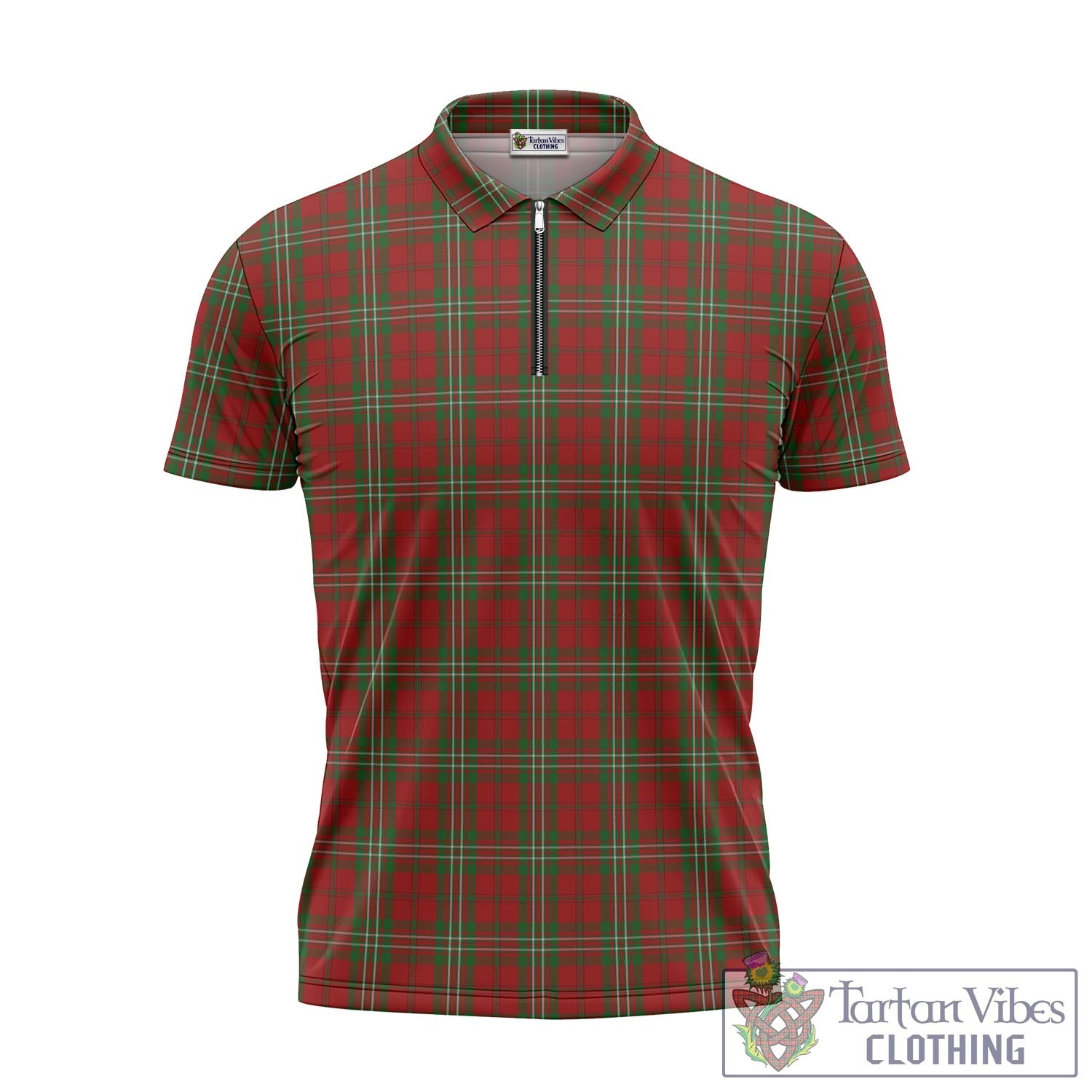 Tartan Vibes Clothing Scott Tartan Zipper Polo Shirt
