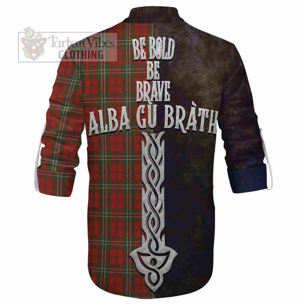 Tartan Vibes Clothing Scott Tartan Family Crest Ghillie Kilt Shirt Alba Gu Brath Be Brave Lion Ancient Style