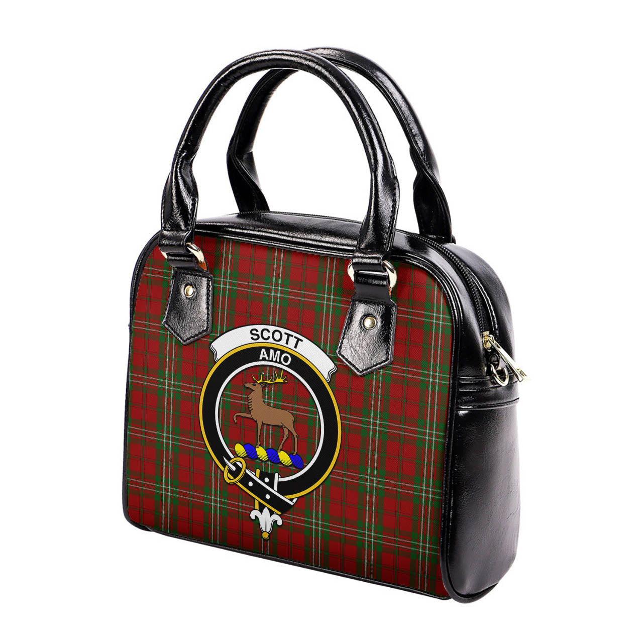 Scott Tartan Shoulder Handbags with Family Crest - Tartanvibesclothing