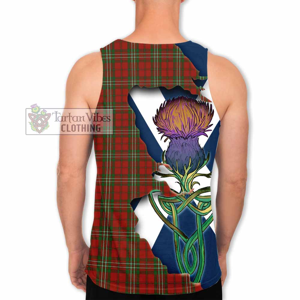 Tartan Vibes Clothing Scott Tartan Family Crest Men's Tank Top Scottish Thistle Celtic Inspired