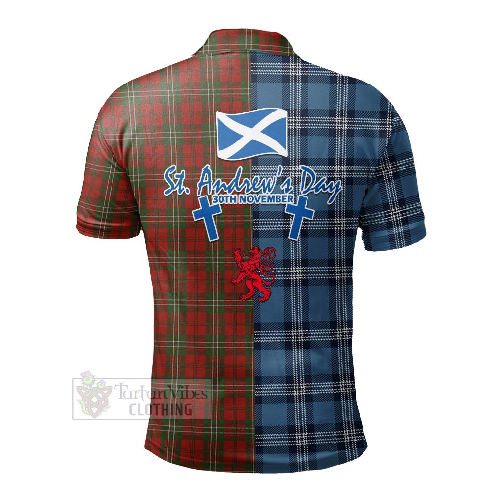 Tartan Vibes Clothing Scott Tartan Polo Shirt Happy St. Andrew's Day Half Tartan Style