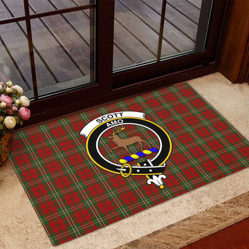 Scott Tartan Rubber Doormat with Family Crest
