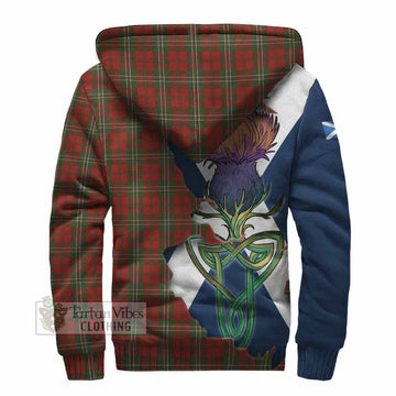 Scott Tartan Family Crest Sherpa Hoodie Scottish Thistle Celtic Inspired