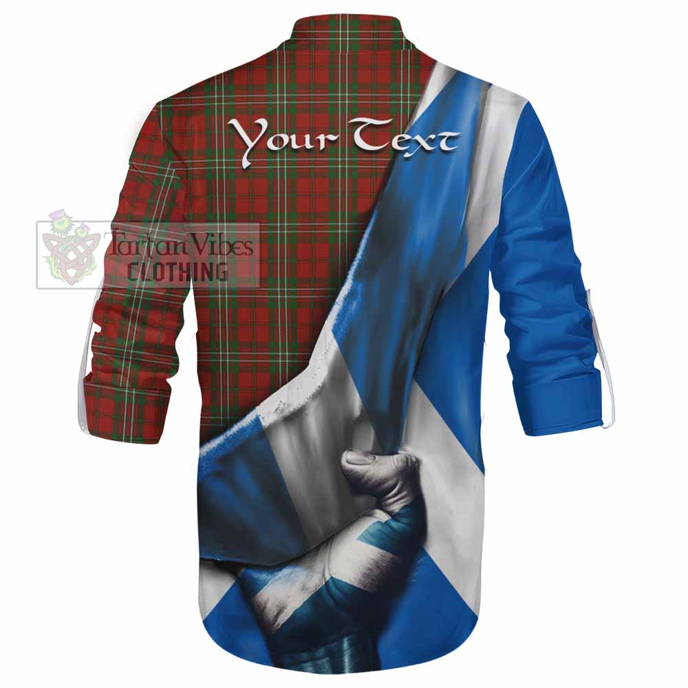 Tartan Vibes Clothing Scott Tartan Ghillie Kilt Shirt with Family Crest Scotland Patriotic Style