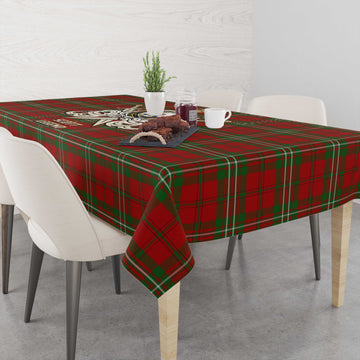 Scott Tartan Tablecloth with Clan Crest and the Golden Sword of Courageous Legacy