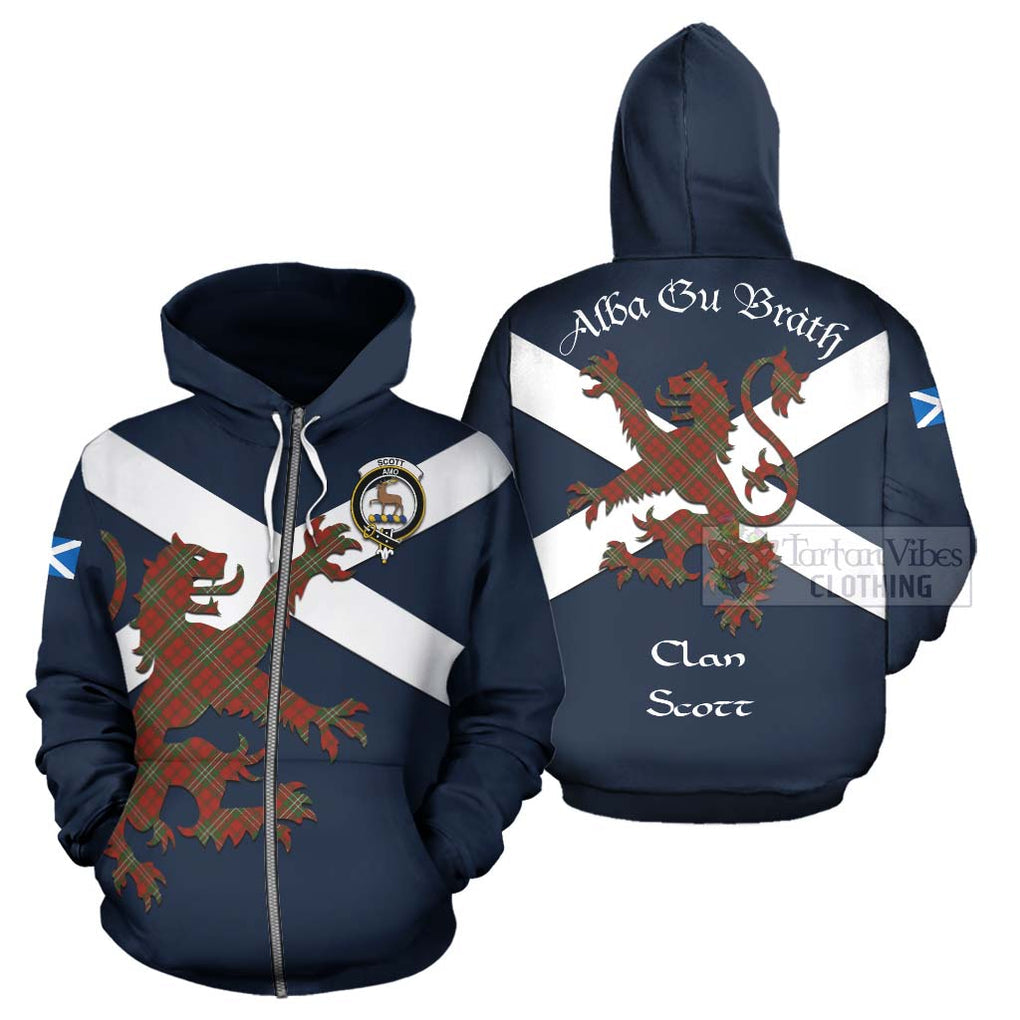 Tartan Vibes Clothing Scott Tartan Lion Rampant Hoodie – Proudly Display Your Heritage with Alba Gu Brath and Clan Name