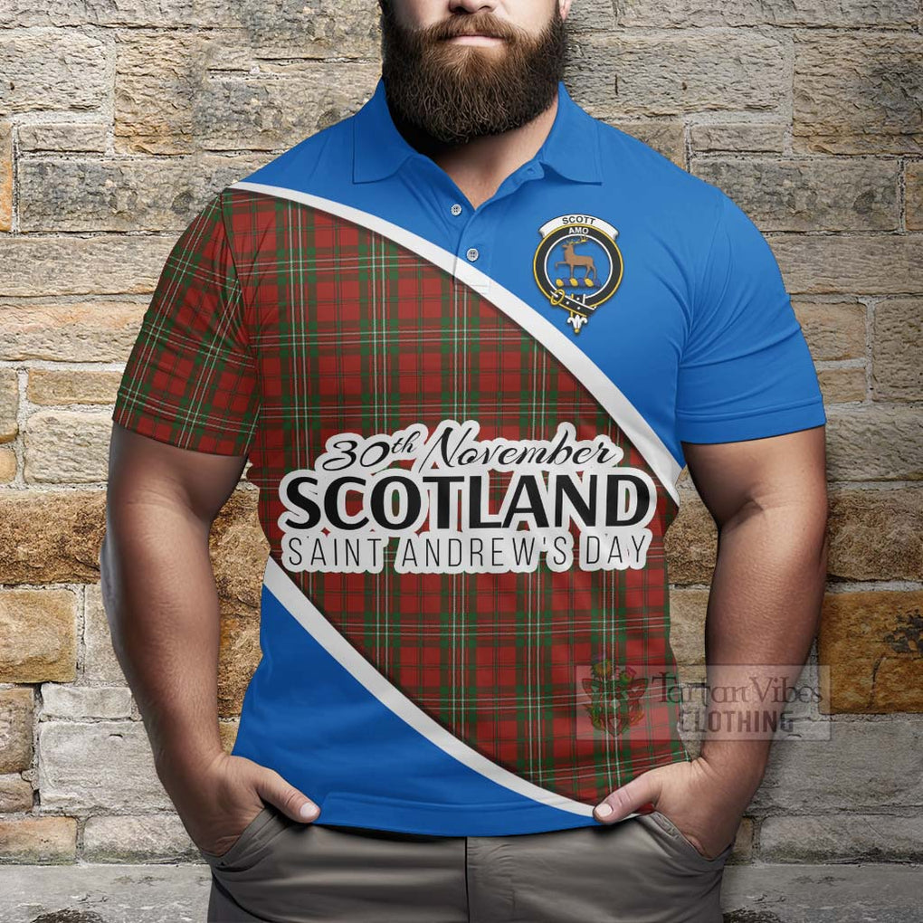 Tartan Vibes Clothing Scott Family Crest Tartan Polo Shirt Celebrate Saint Andrew's Day in Style