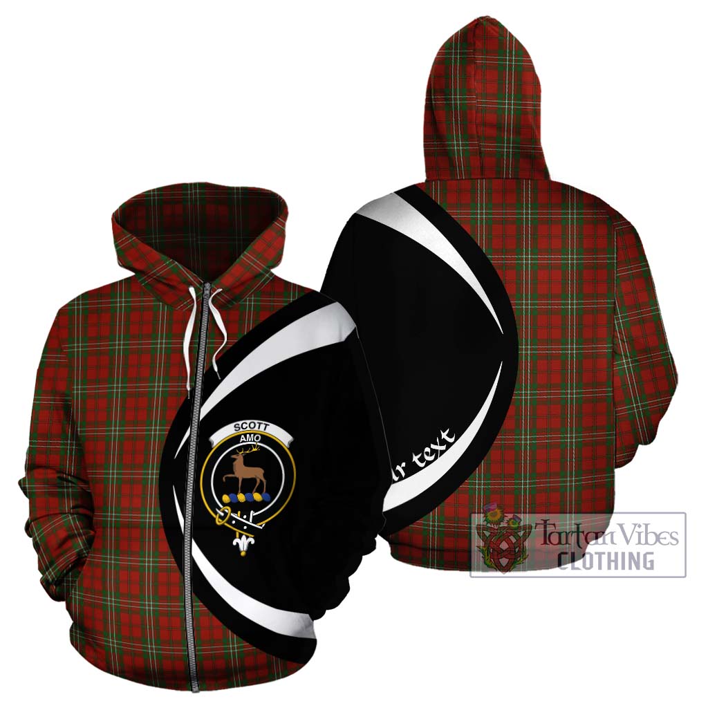 Scott Tartan Hoodie with Family Crest Circle Style - Tartan Vibes Clothing