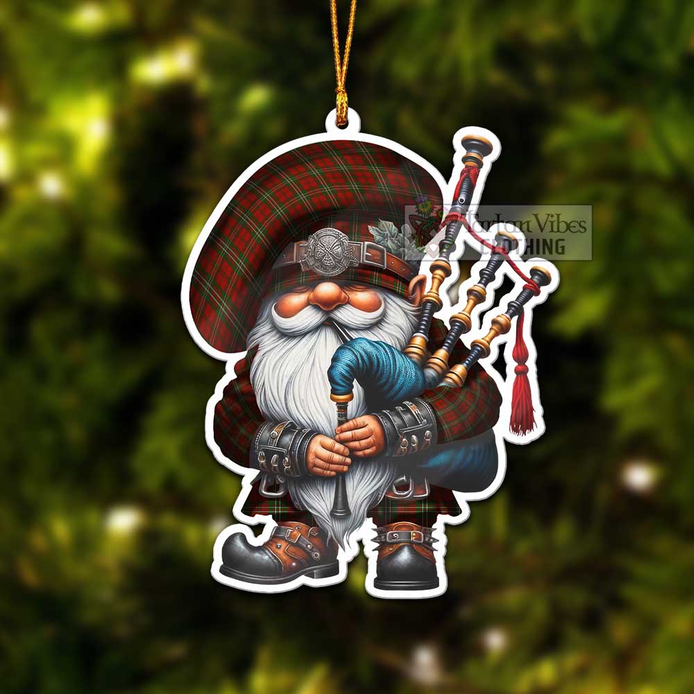 Tartan Vibes Clothing Scott Tartan Badpiper Gnome Christmas Ornament