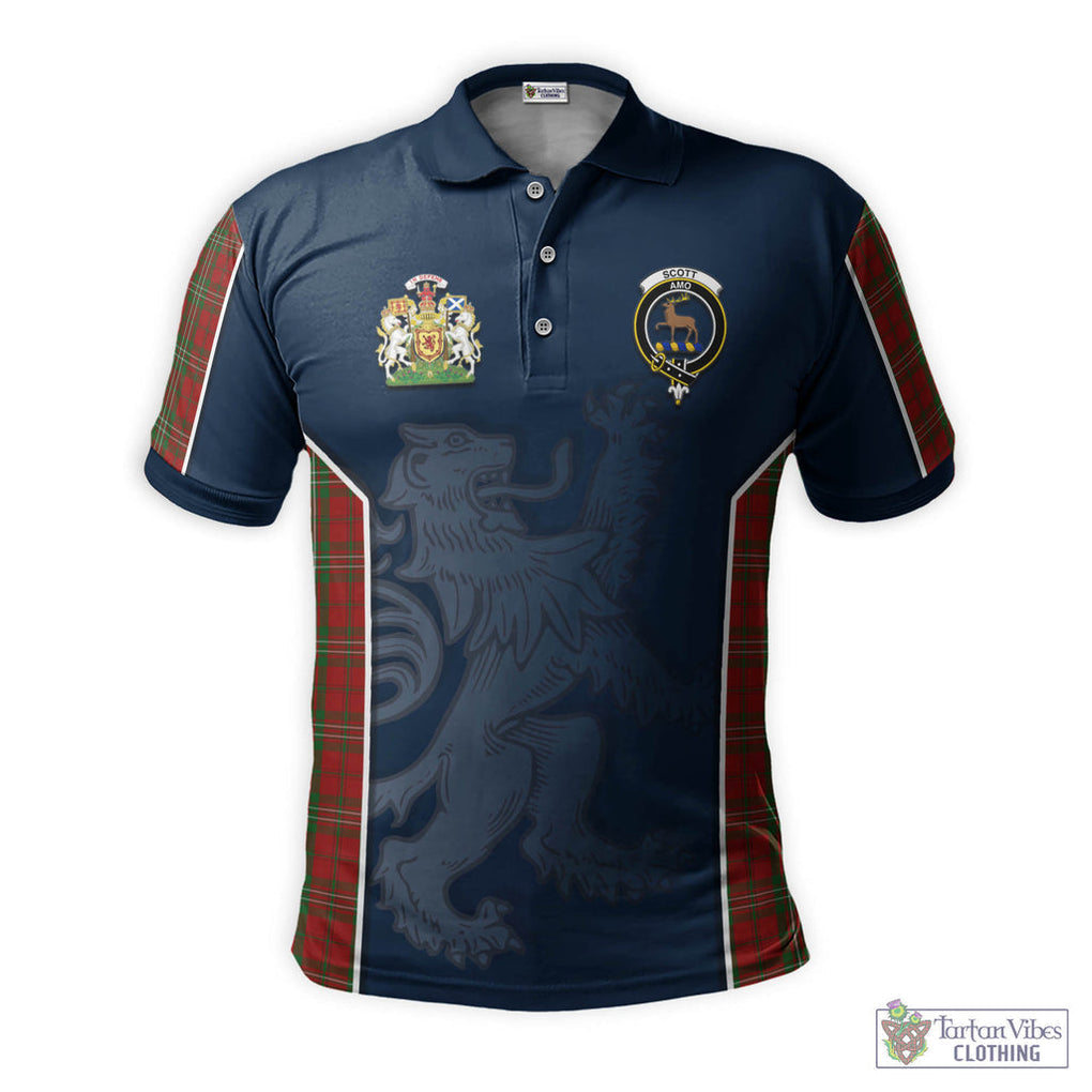 Tartan Vibes Clothing Scott Tartan Men's Polo Shirt with Family Crest and Lion Rampant Vibes Sport Style