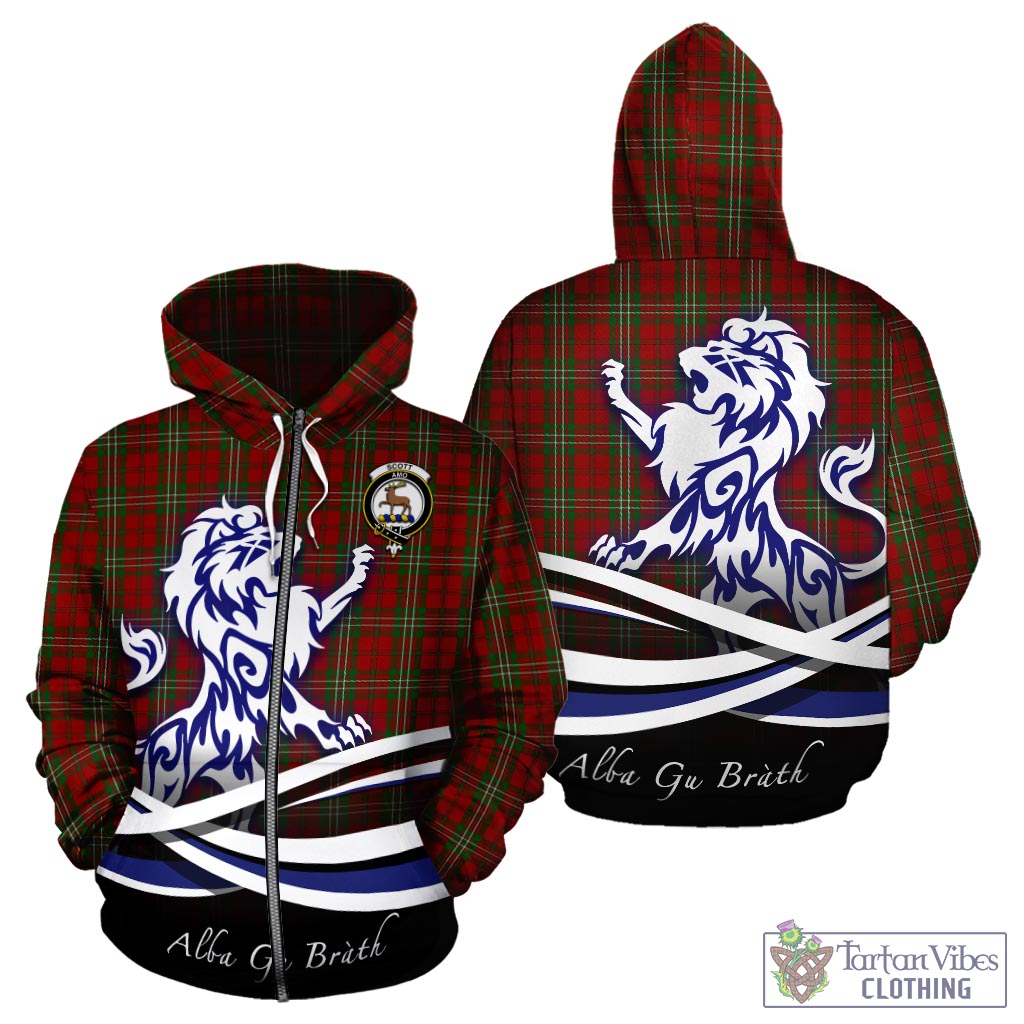 Scott Tartan Hoodie with Alba Gu Brath Regal Lion Emblem - Tartan Vibes Clothing