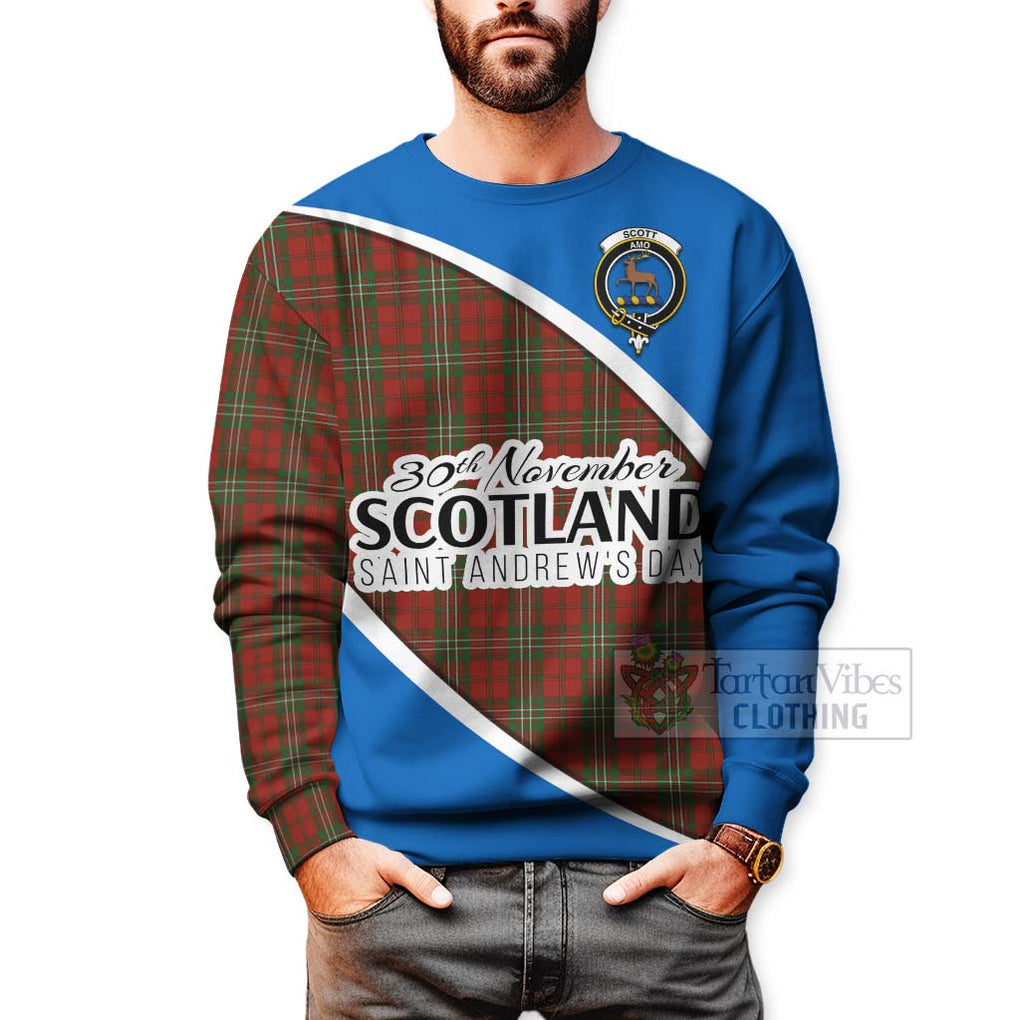 Tartan Vibes Clothing Scott Family Crest Tartan Sweatshirt Celebrate Saint Andrew's Day in Style